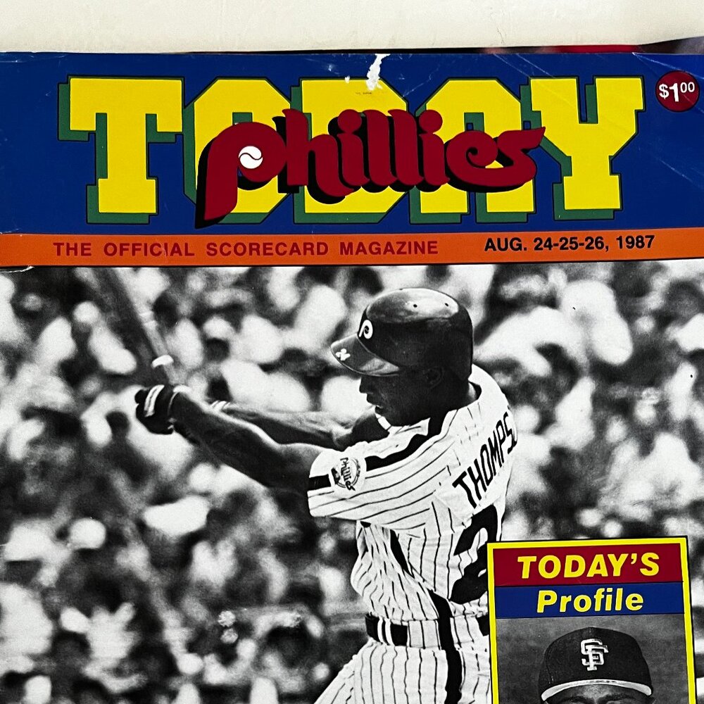 1987‎ "PHILLIES TODAY" Scorecard Magazine (Jeffrey Leonard Profile)